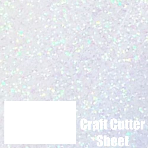 Rainbow White Heat Transfer Glitter Vinyl - Craft Cutter Sheet 12
